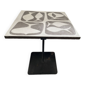 Small Sellette Vintage ceramic end table from the 50s and 60s