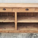 Central island bar counter in pine with two drawers