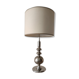 Lampe barbier  métal chromé boules aluminium brossé