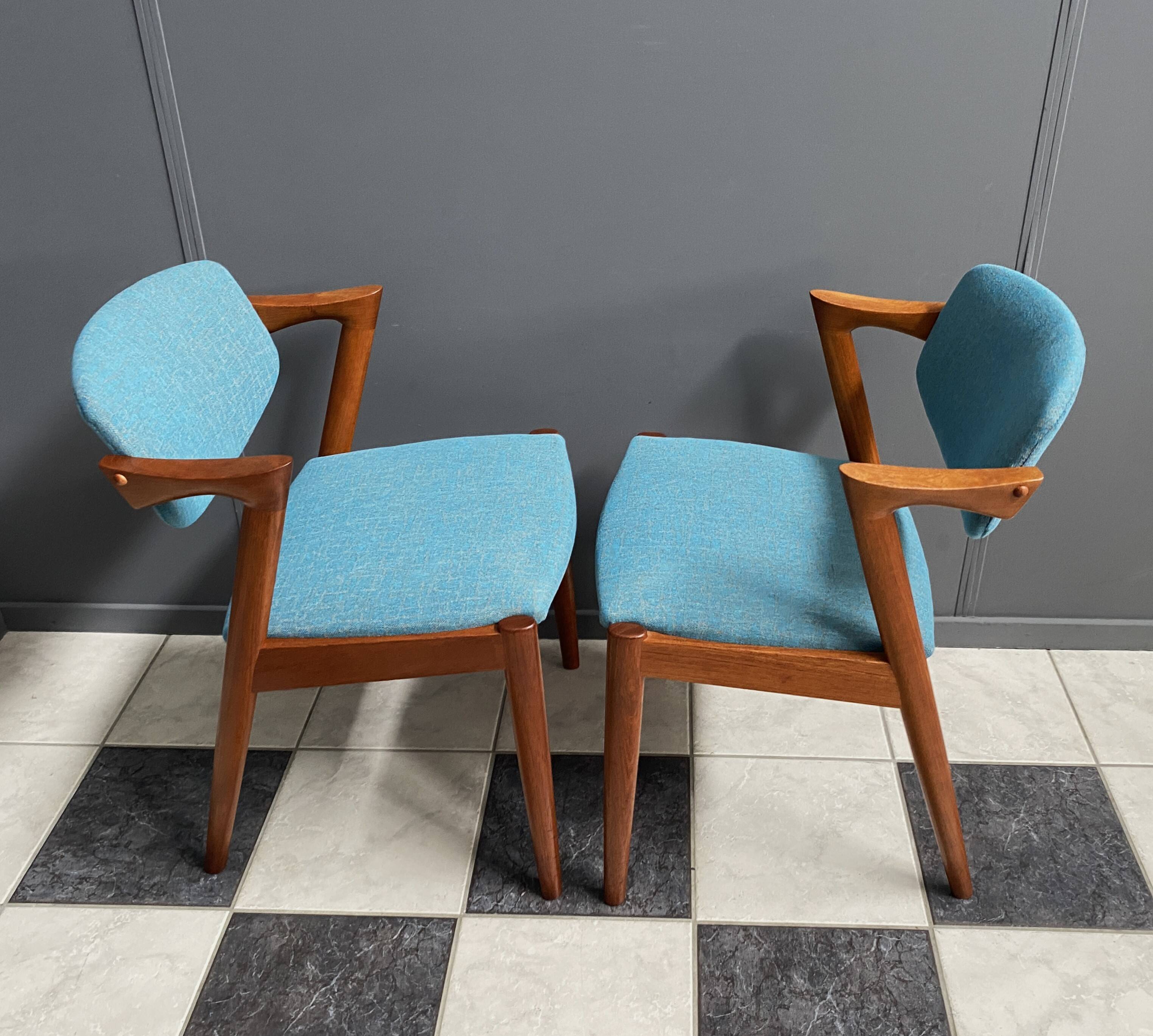 Set of 2 Kai Kristiansen Model 42 Teak Z-chairs for  Shou Andersen Denmark