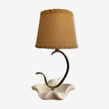 Ceramic lamp and vintage brass