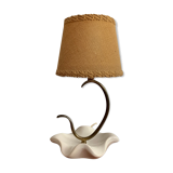 Ceramic lamp and vintage brass
