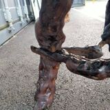 Side table old wood tree trunk vines