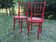 Pair of red beech wood bistro chairs by Lichtig, circa 1900, set of 2