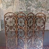 Rattan screen 4 leaves