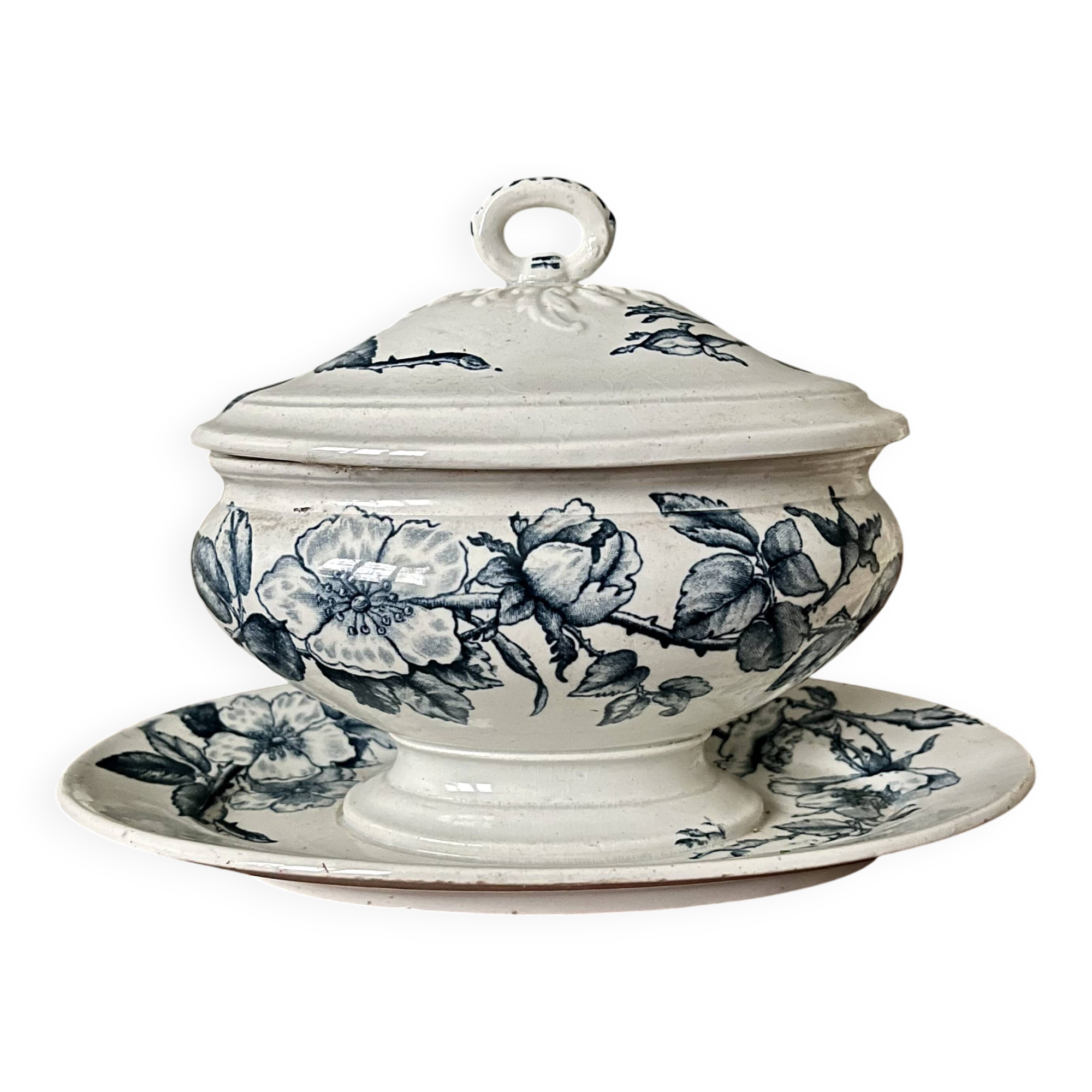 Sauceboat from Creil & Montereau ironstone.