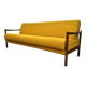 Scandinavian-style yellow boucle sofa with folding function, 1960s