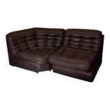 Pair of leather Gamba armchairs from the 1970s.