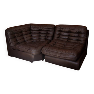 Pair of leather Gamba armchairs from the 1970s.