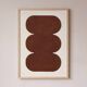 Brown abstract painting on paper signed Eawy.