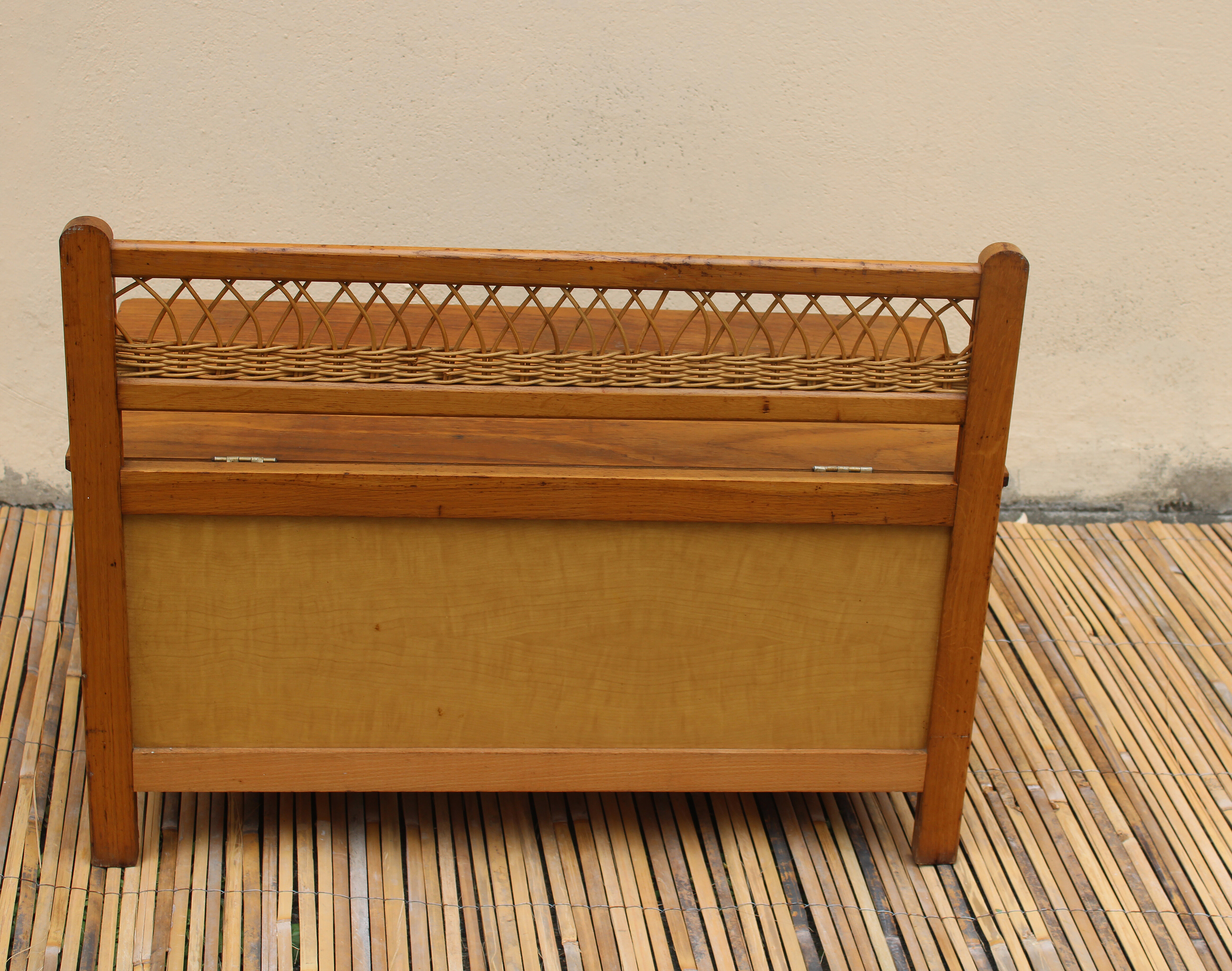 Wooden chest and rattan