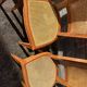 Six chaises Art Déco , années 60 hêtre et cannage