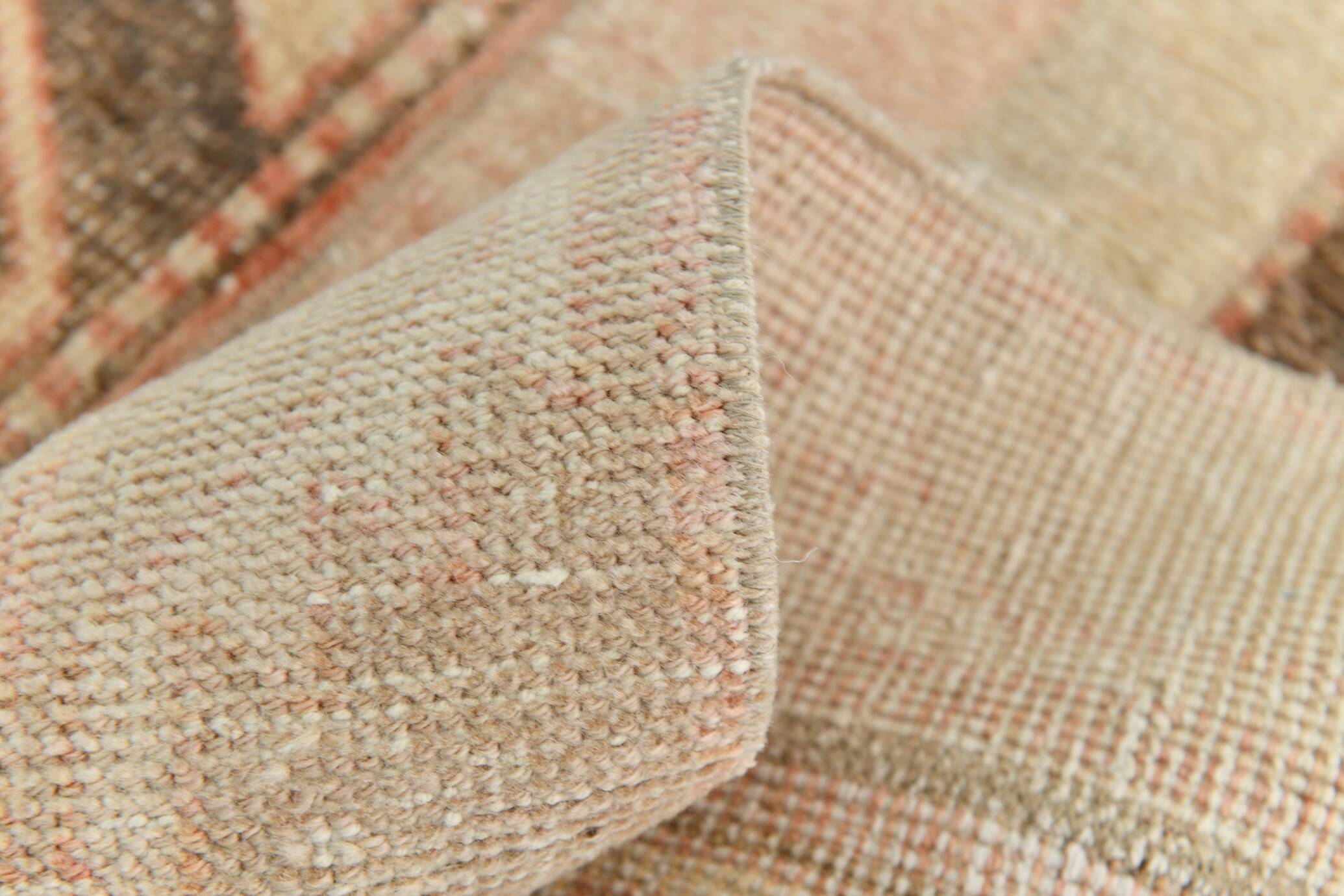 Turkish Pale Red & Cream Vintage Runner Rug, 71x378Cm