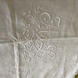 Nappe en lin monograme AL