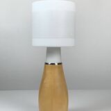 Scandinavian space age teak and opaline table lamp, Sweden