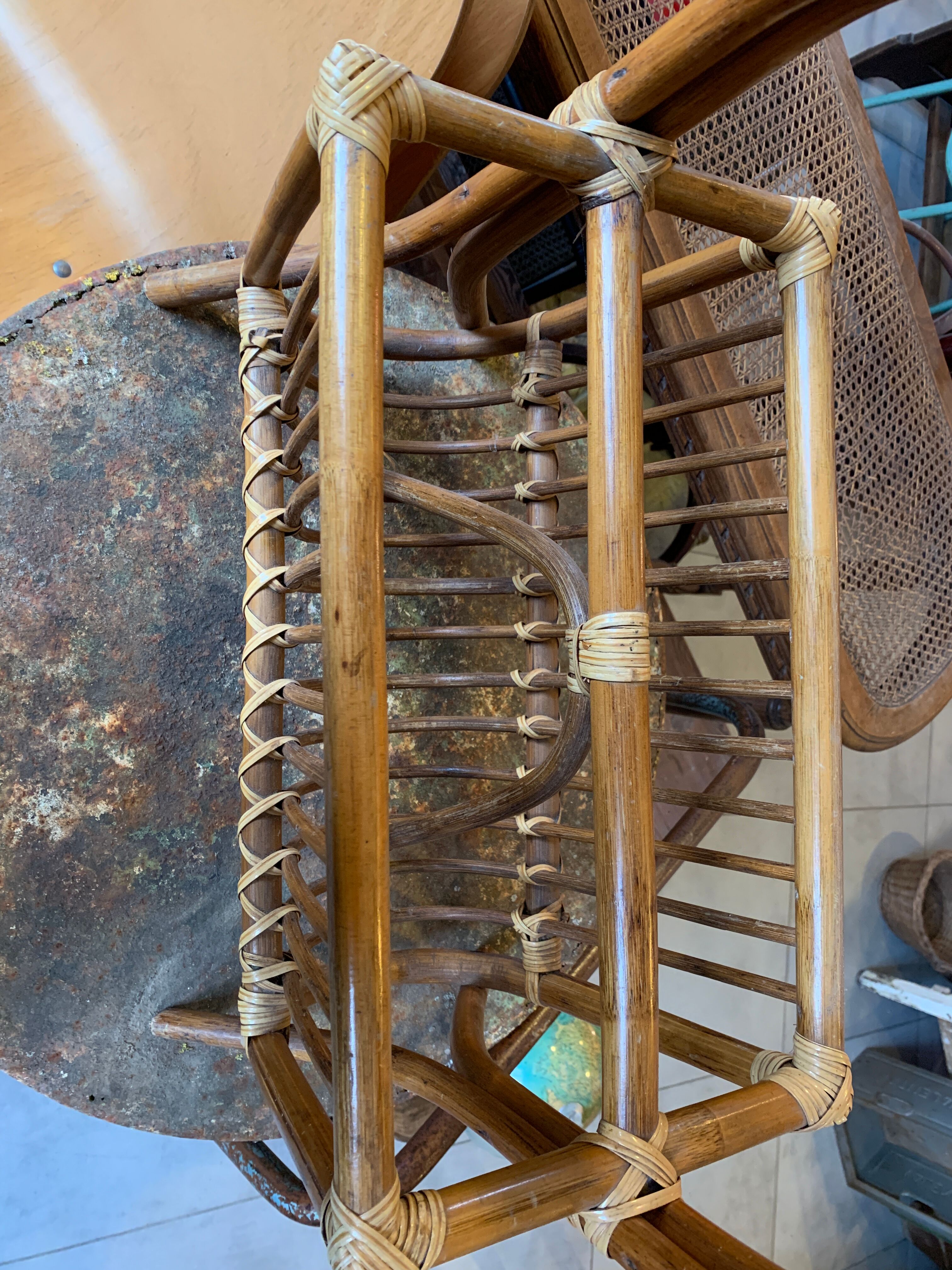 Rattan magazine rack