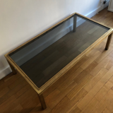 Low table smoked glass and brass
