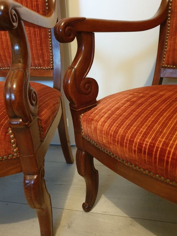 Paire de fauteuils en acajou époque Restauration 1820-1830