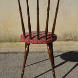 Vintage chairs, wooden, with splayed legs, both.