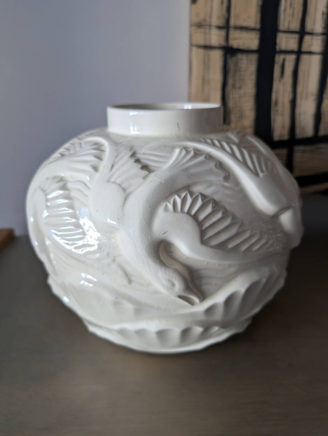 Art Deco Seagull Ball Vase