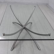 Mid-Century Modern Italian Chrome and Crystal Coffee Table, 1970s