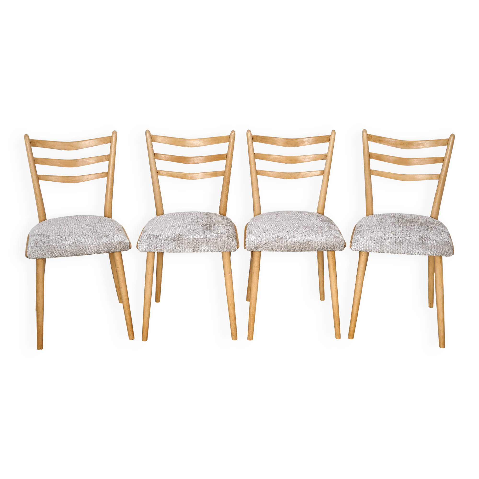 Ensemble de quatre chaises TON Tchécoslovaquie années 1960