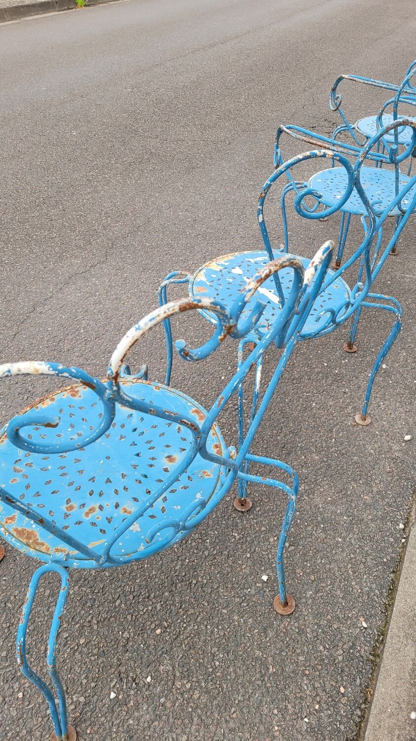Old wrought iron garden furniture