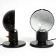 Pair of large 1980s Italian table lamps made of colorful multi-layer Murano
