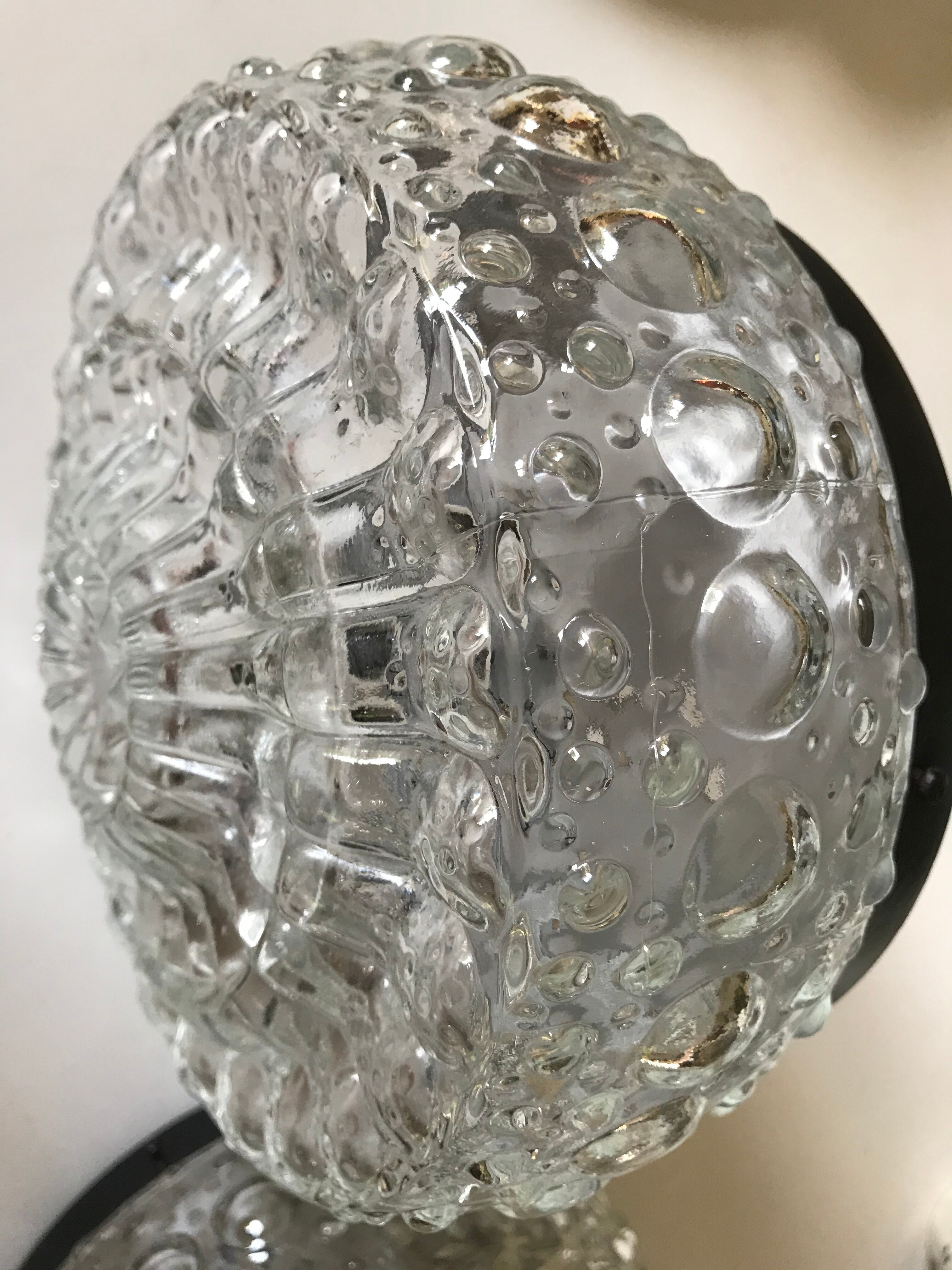 Glass ceiling light circa 1960