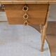 Vintage wood and rattan desk by L. Sognot