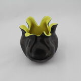 Vase Elchinger ceramic black and yellow