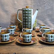 Boch la louvière – delta noix coffee service 1966 – vintage 25 pieces