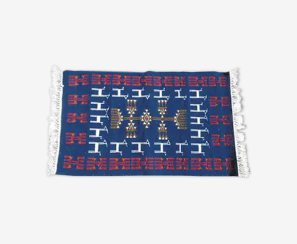Tapis kilim berbère bleu 100x60cm