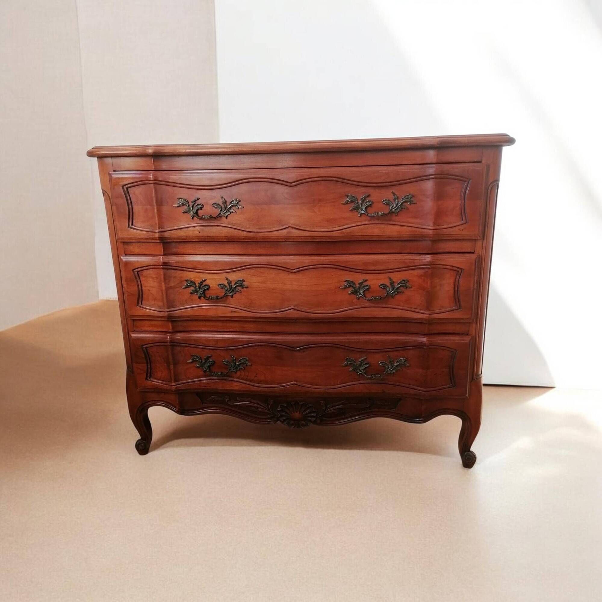 Louis XV style solid wood chest of drawers