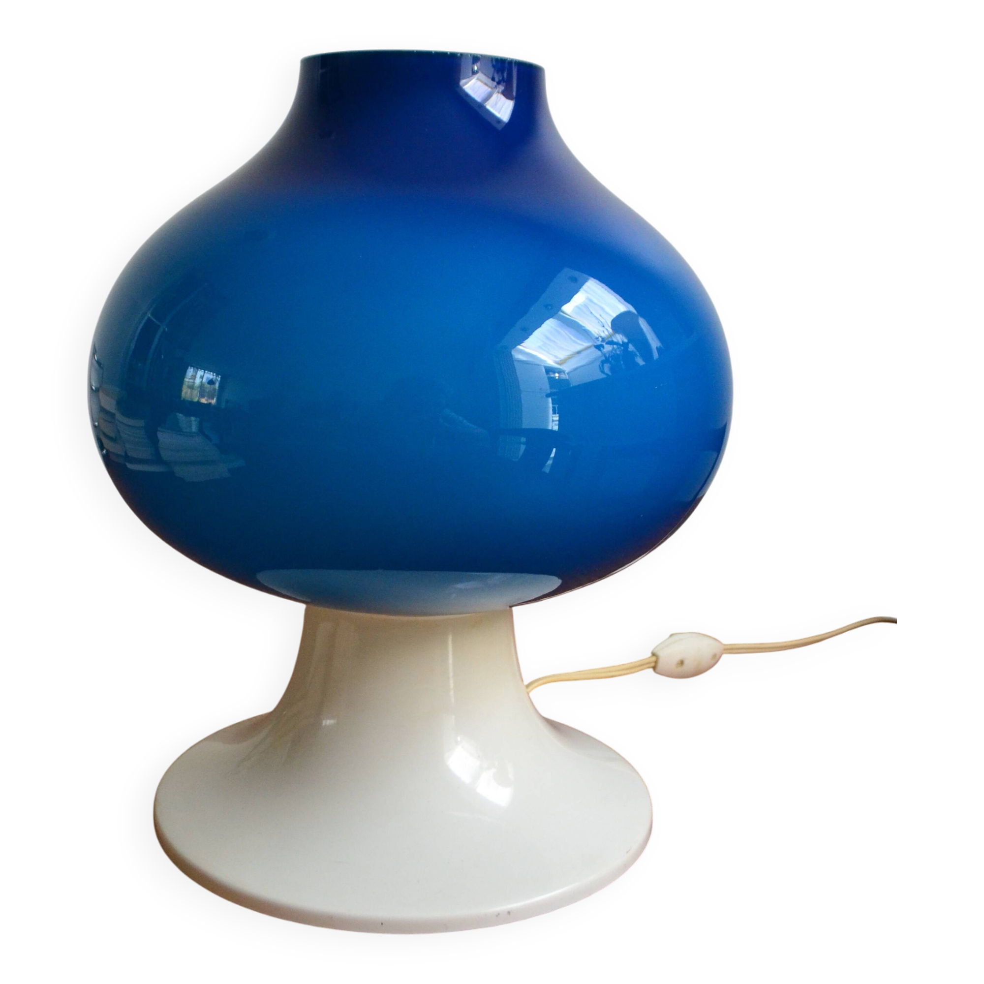 Scandinavian lamp Hans-Agne Jakobsson blue glass 60s