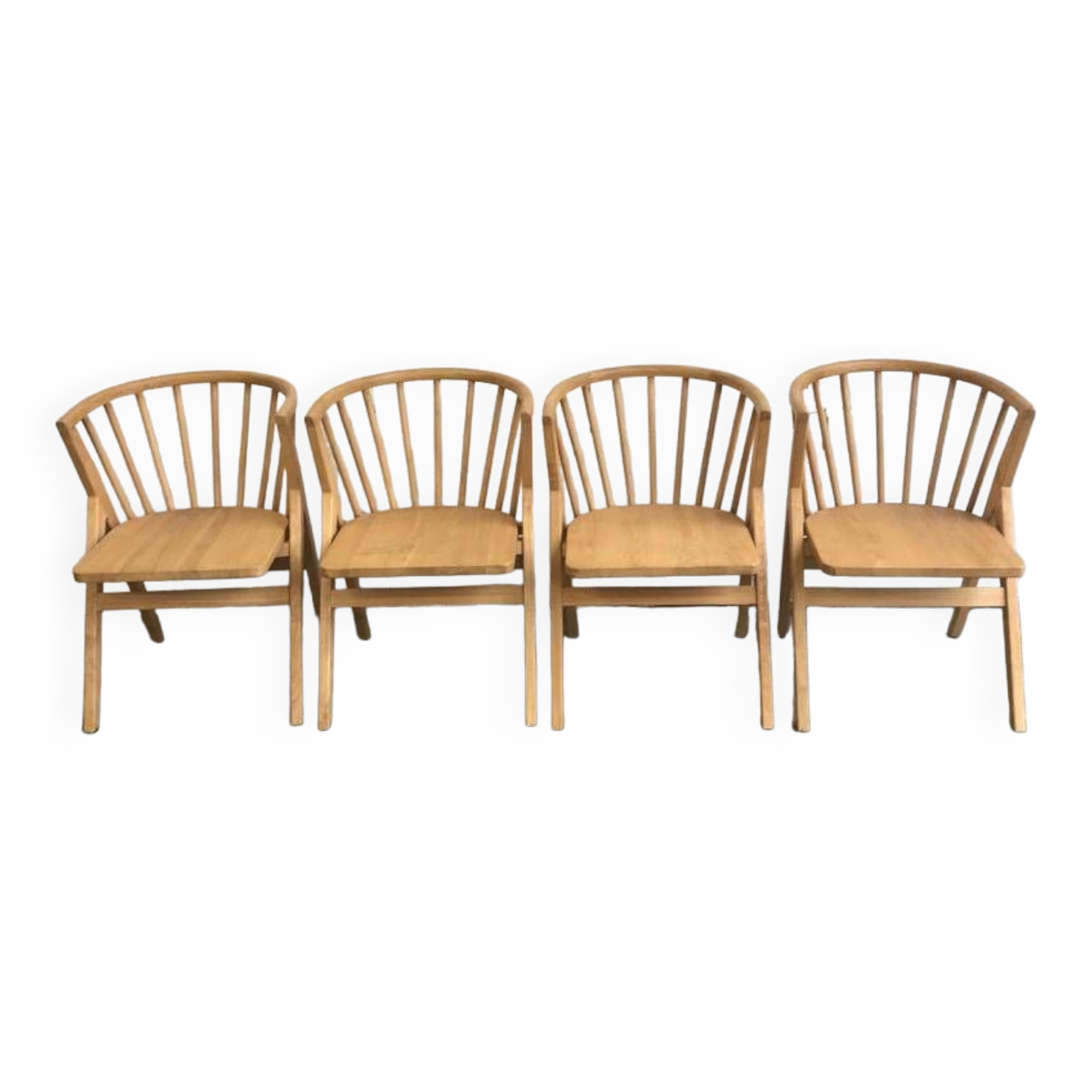 4 V-shaped wooden bistro chairs