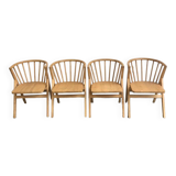 4 V-shaped wooden bistro chairs