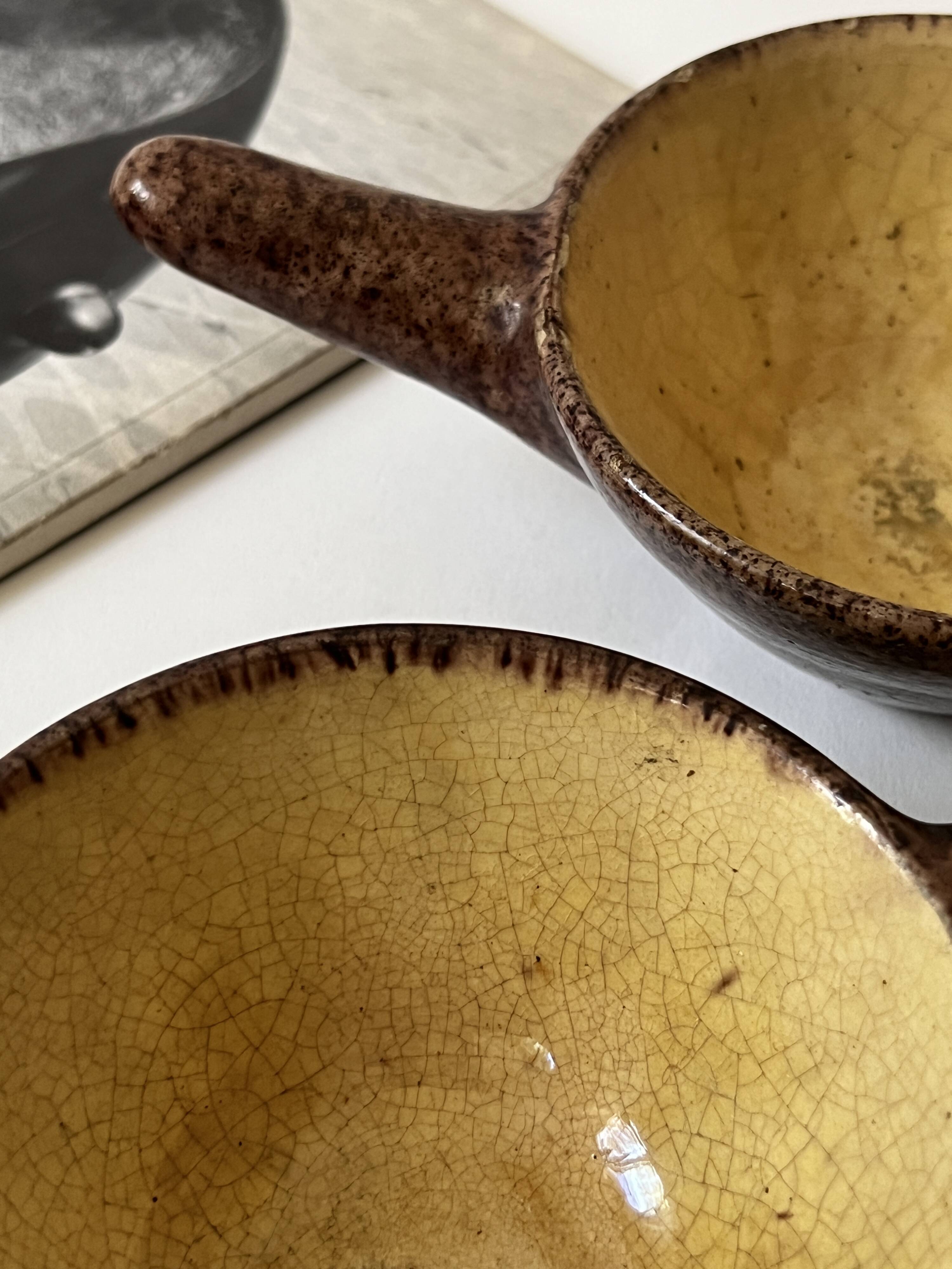 Set of ceres glazed ceramic ramekins, stoneware, france, 1960