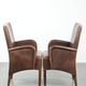 Set of 2 dining chairs / side chairs with armrests made of cowhide leather