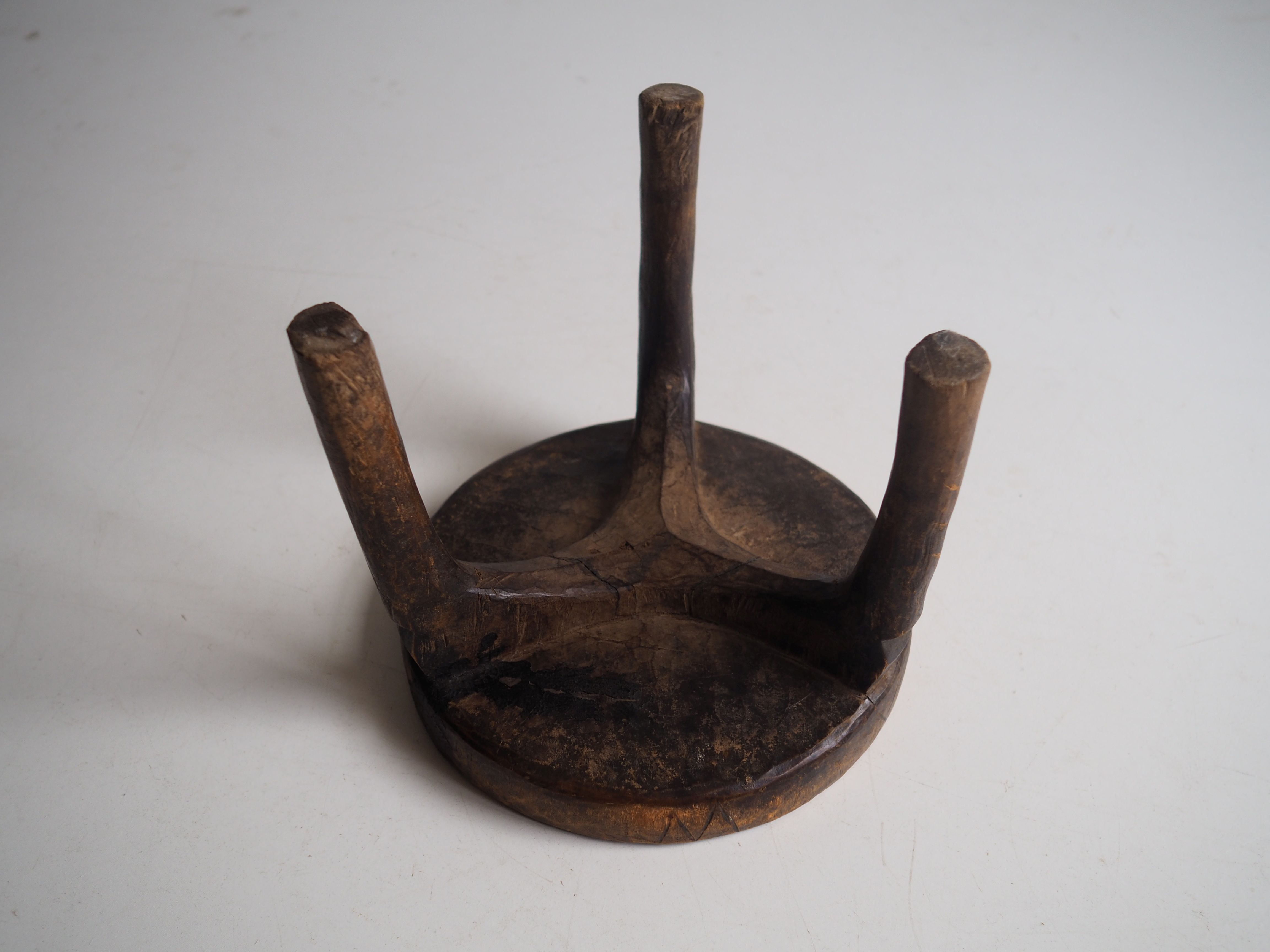 Wa-Hehe tribal carved tripod stool, Tanzania 1950s