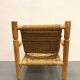 Wood and rope armchair and footrest