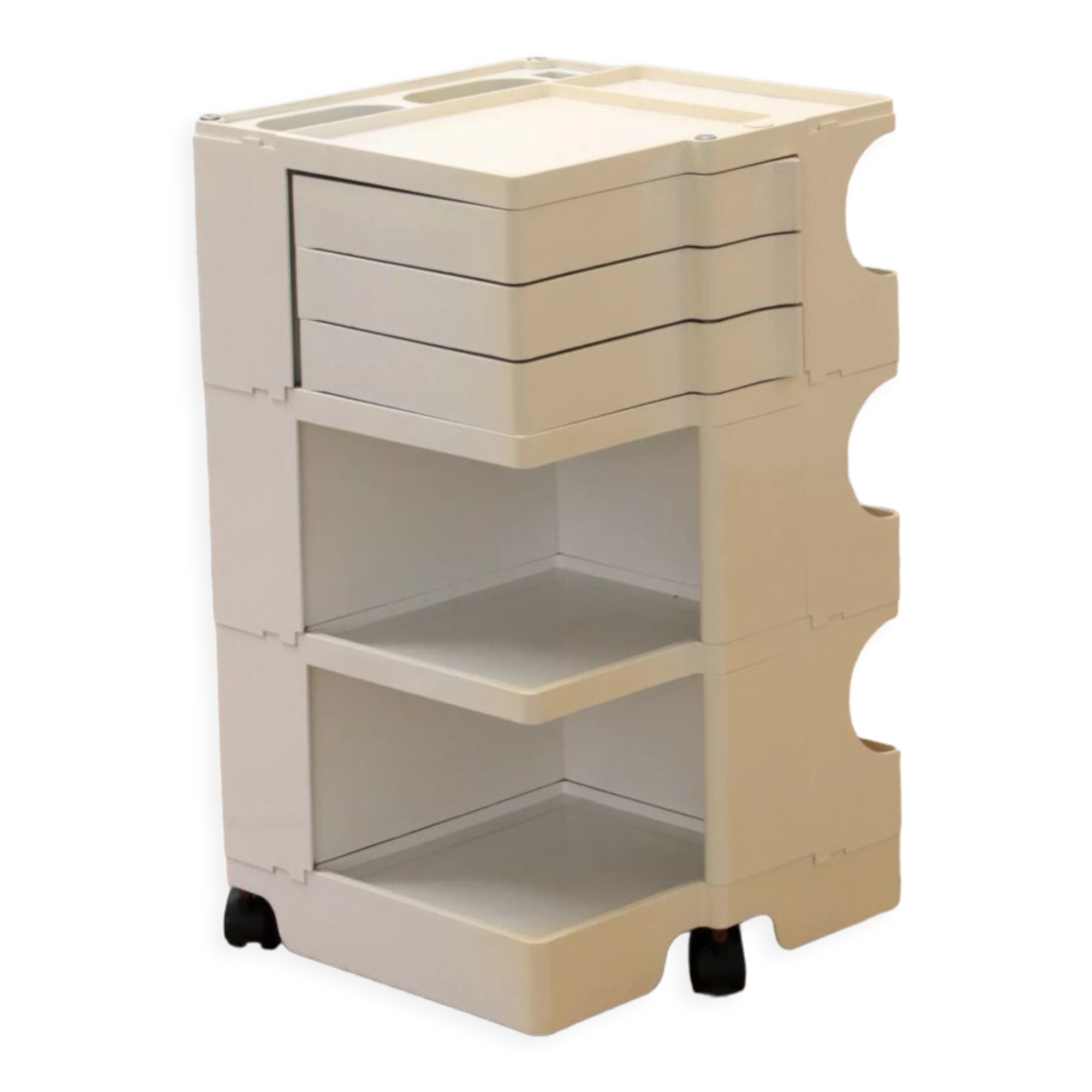 Space Age white Joe Colombo 'Boby' storage trolley, 1970s