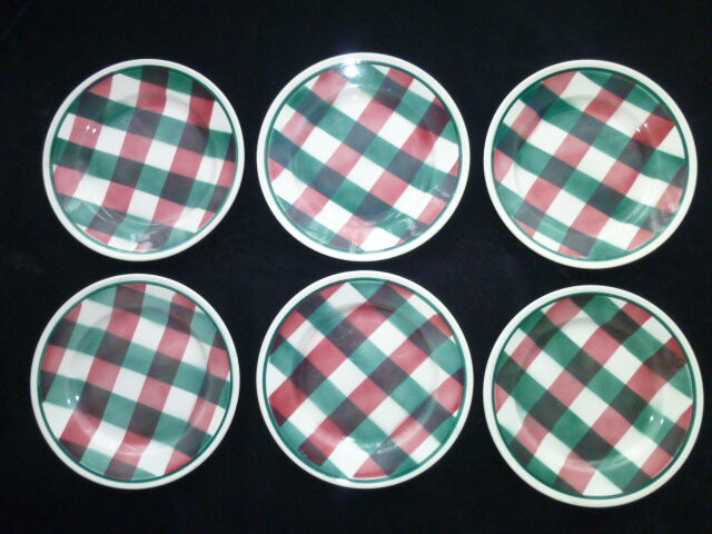 Set of 6 flat plates Faiencerie Nouvelle de Givors