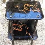 Antique chinese napoleon iii black lacquered shelf