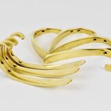 Up to four mid-century brass wall hooks by Herta Baller, Austria, 1950s.