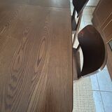 Table made of wood with extension