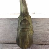 Sculpture horse bronze green patina