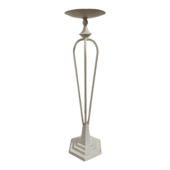 Cast iron art deco candle holder