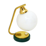 Golden lamp & opal globe