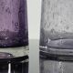 Duo of bubble glass flower vases